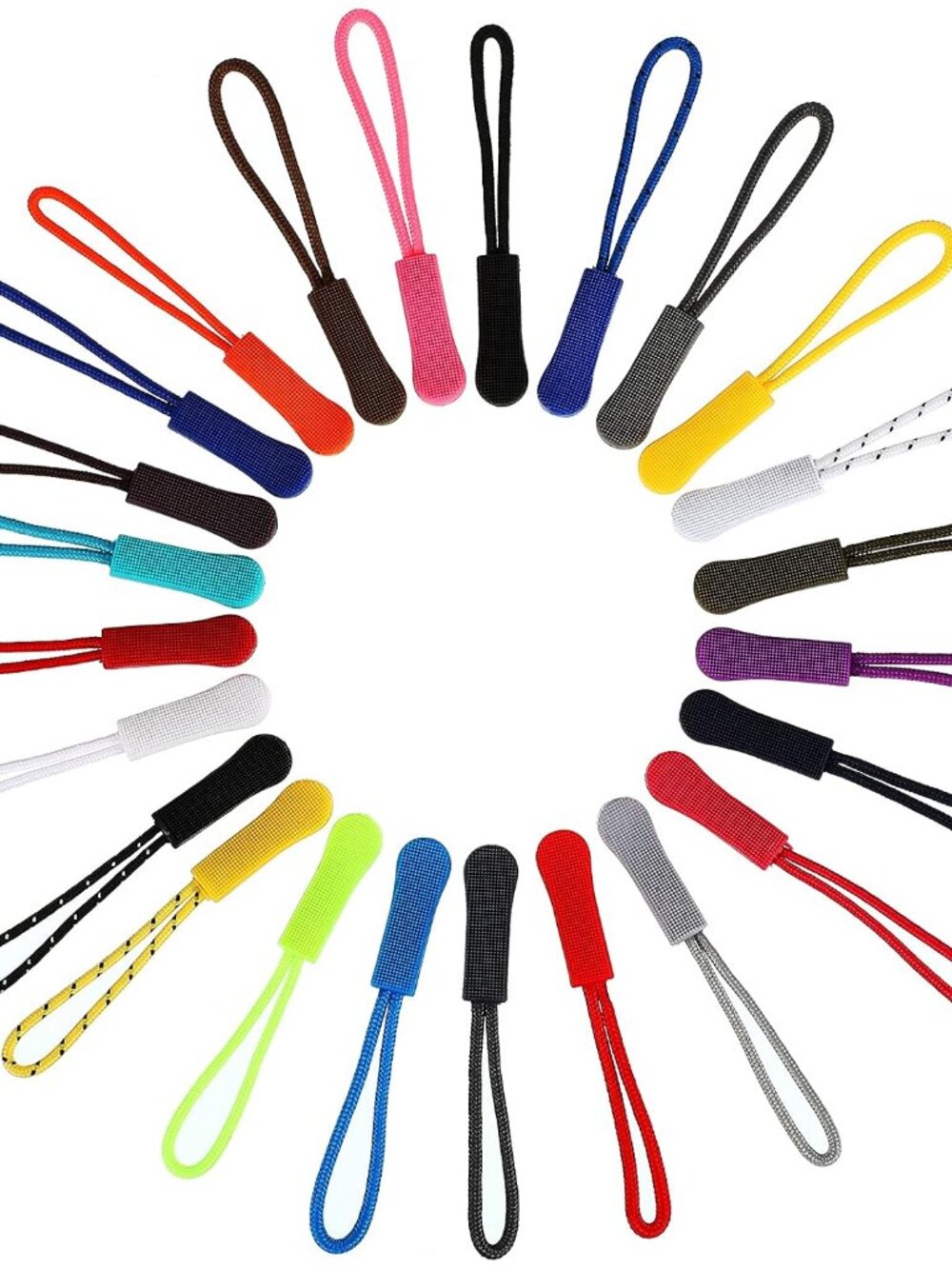50 Pieces Zipper Pulls, 25 Colors Zipper Replacement Tag Backpack